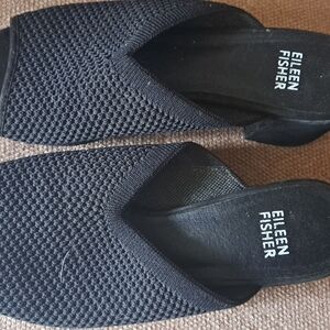 Eileen Fisher Black Woven Slip-On Shoes
